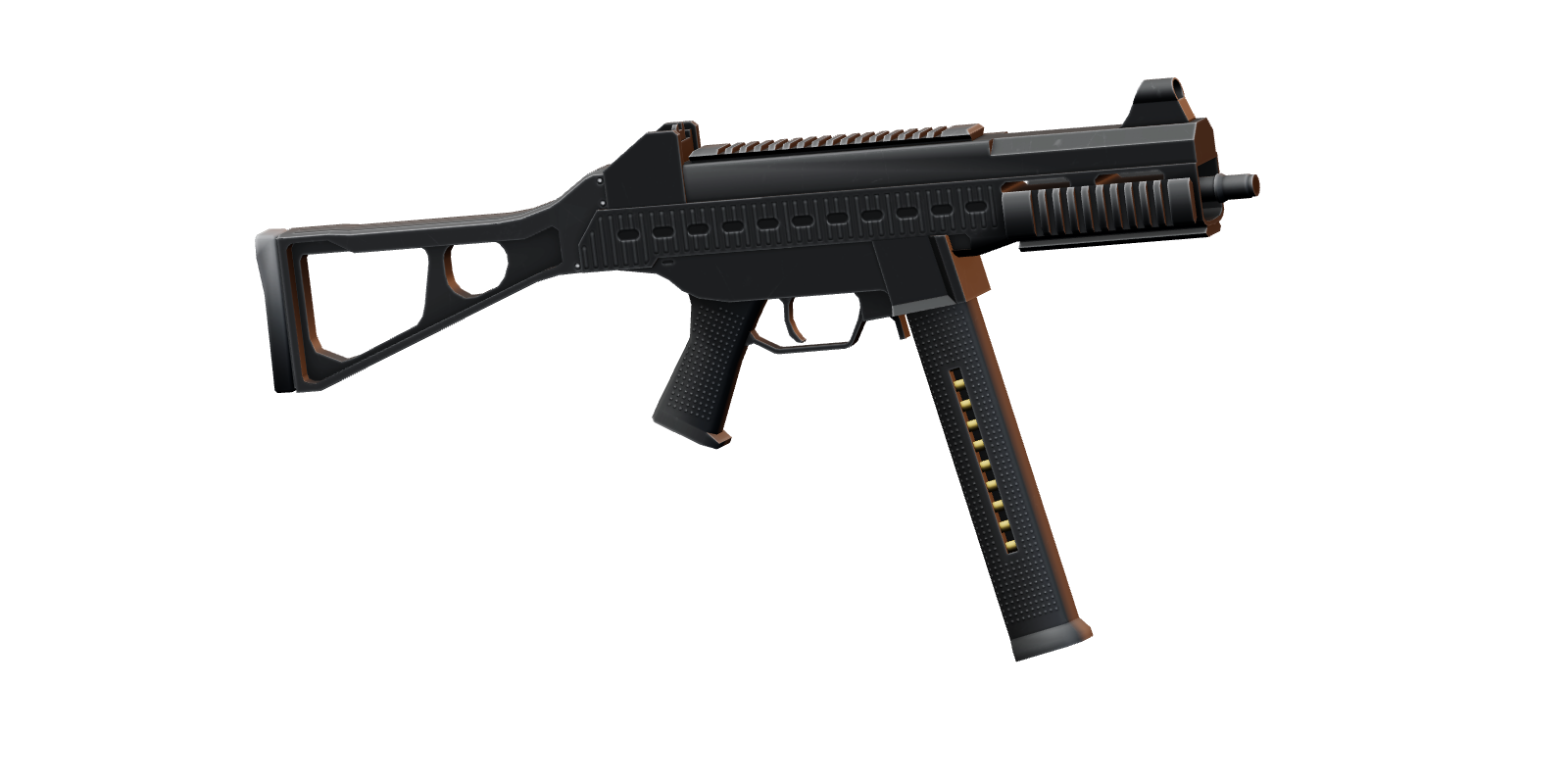 Complete original Krunker SMG with folding stock and magazine